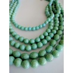 Turquoise Howlite Multi Strand Beaded Statement Necklace